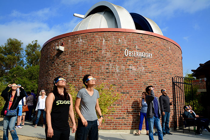 Public viewing the solar eclipse