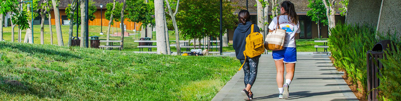 students walking on campus