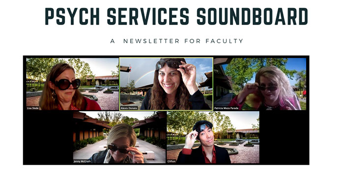 Soundboard Newsletter pysch services team faces