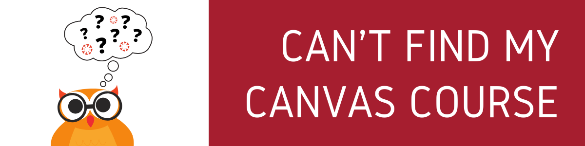 can't find my canvas course