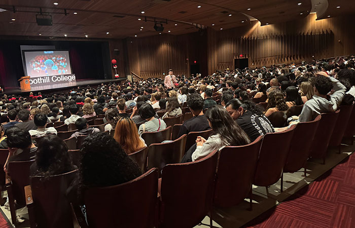 auditorium filled with students